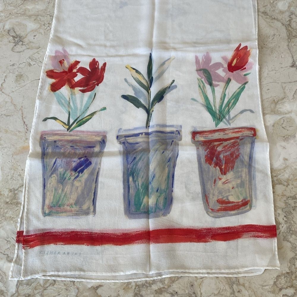 Laura Ashley Light Floral Rectangular Scarf - Picture 6 of 6